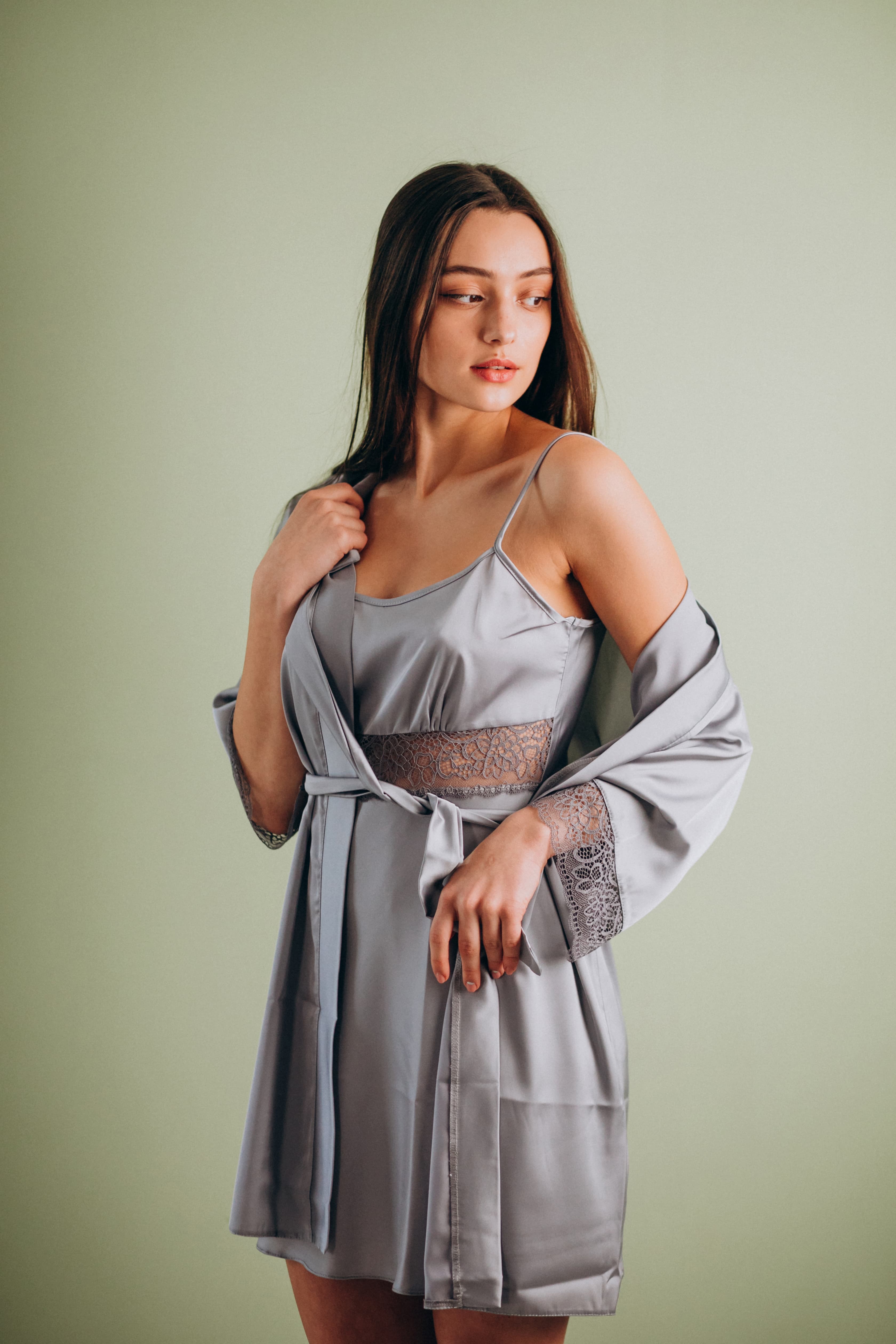 Silk slip dress preview